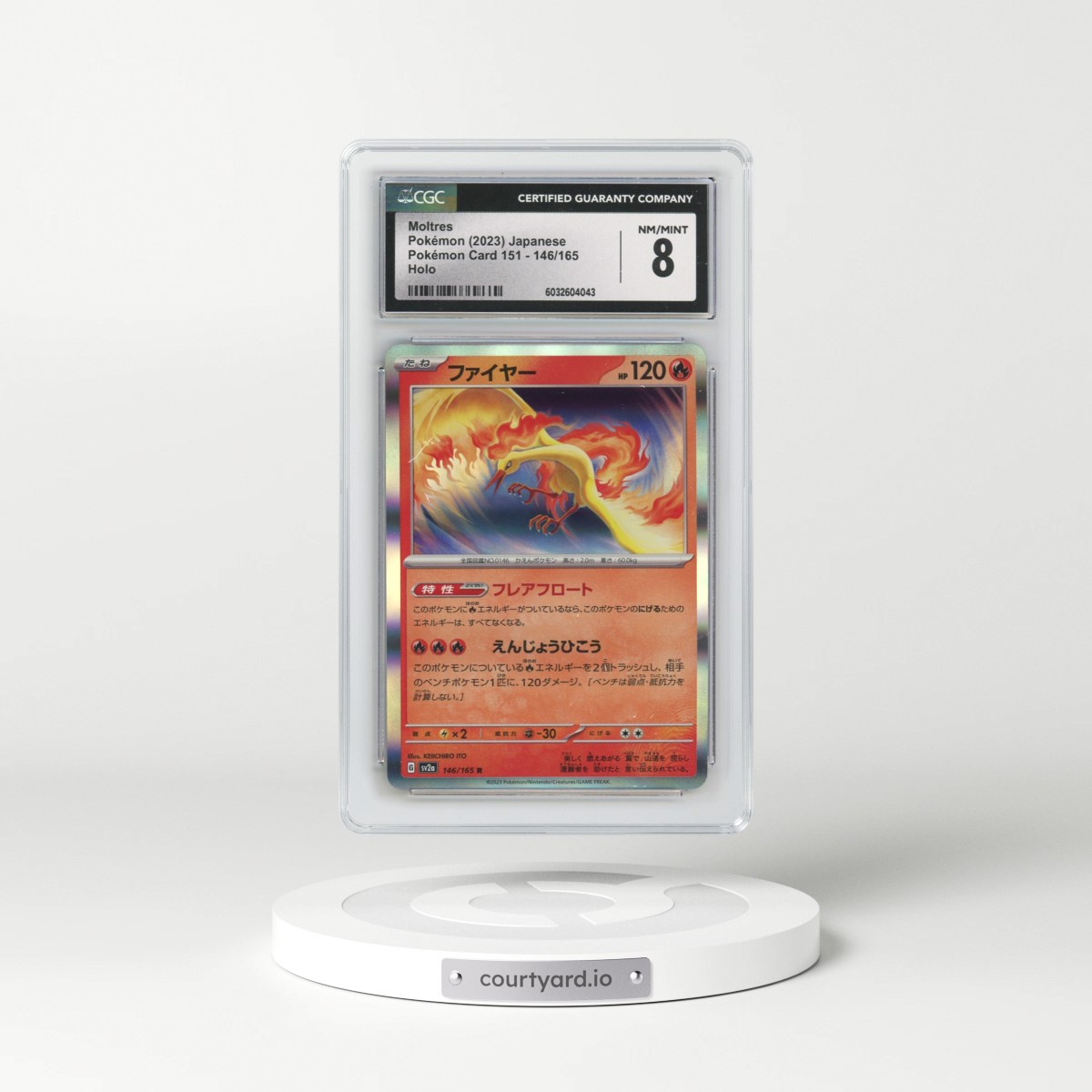 2023 Pokémon Card 151 #146/165 Moltres - Holo (CGC 8 NM-MT)