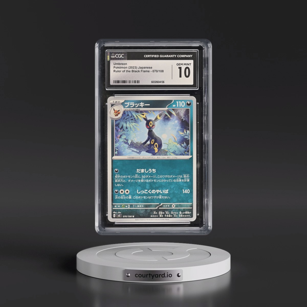 2023 Ruler of the Black Flame #070/108 Umbreon (CGC 10 GEM MINT)