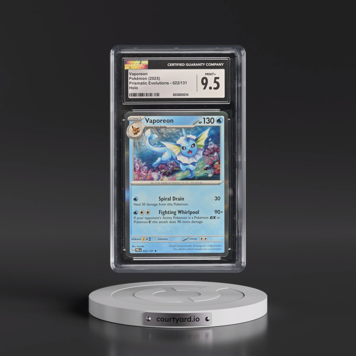 2025 Prismatic Evolutions - PRE EN #022/131 Vaporeon - Holo (CGC 9.5 MINT+)