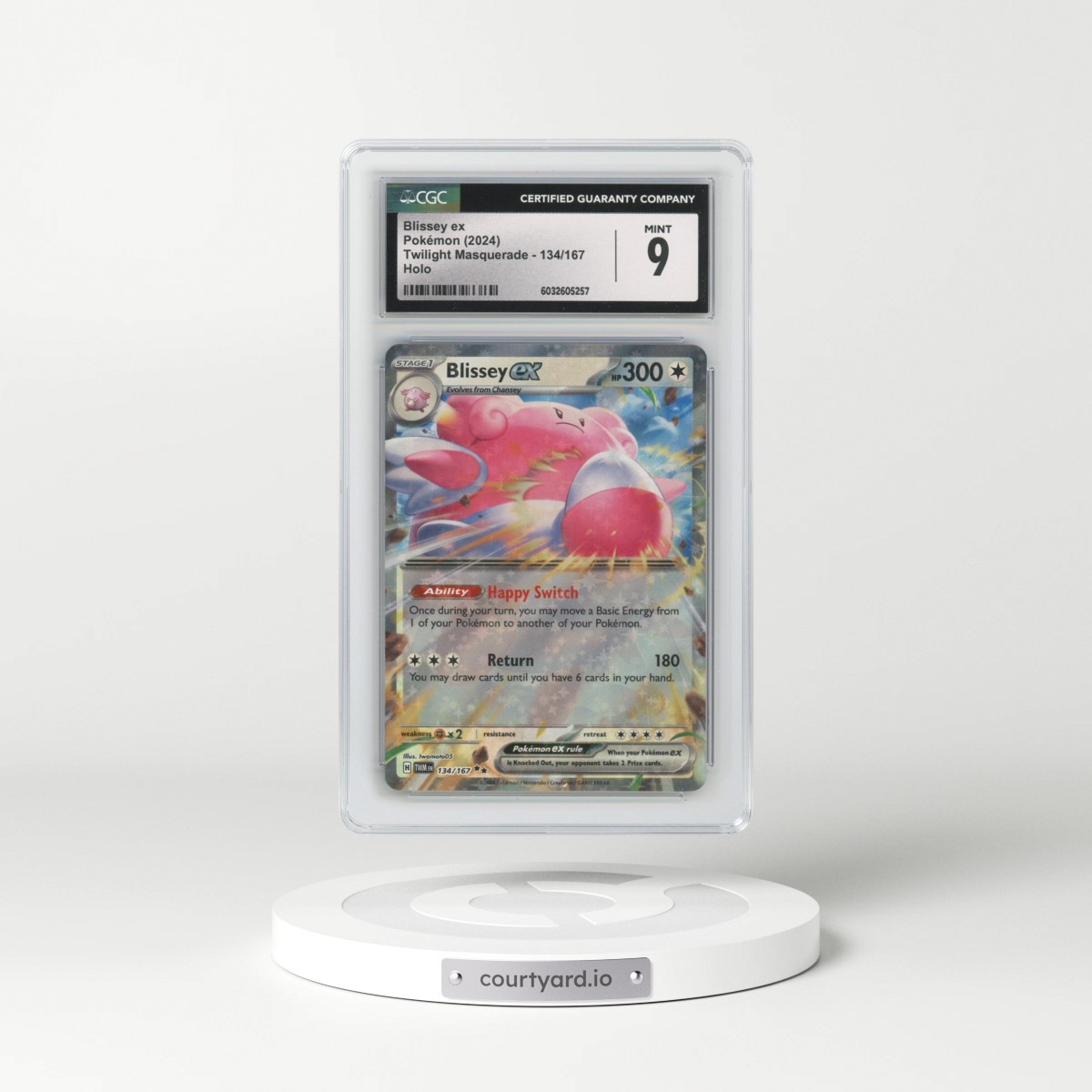 2024 Twilight Masquerade - TWM EN #134/167 Blissey ex - Holo (CGC 9 MINT)