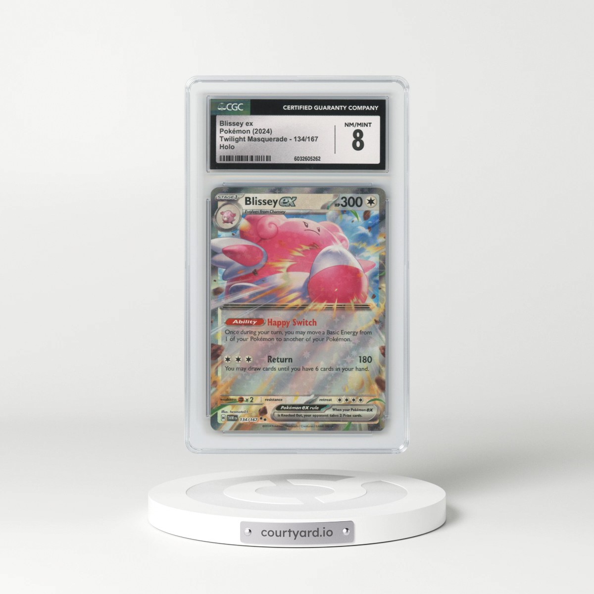 2024 Twilight Masquerade - TWM EN #134/167 Blissey ex - Holo (CGC 8 NM-MT)