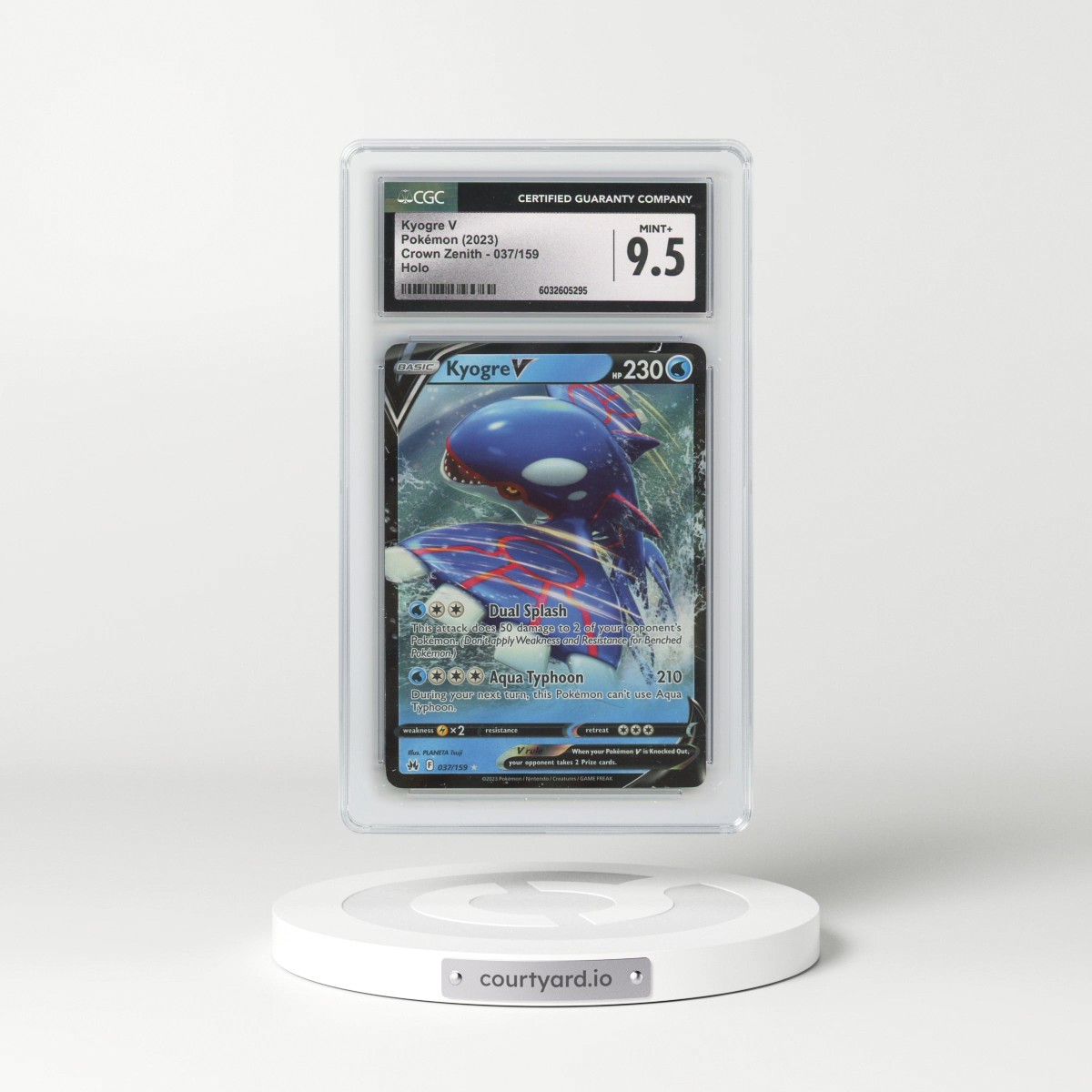 2023 Crown Zenith #037/159 Kyogre V - Holo (CGC 9.5 MINT+)