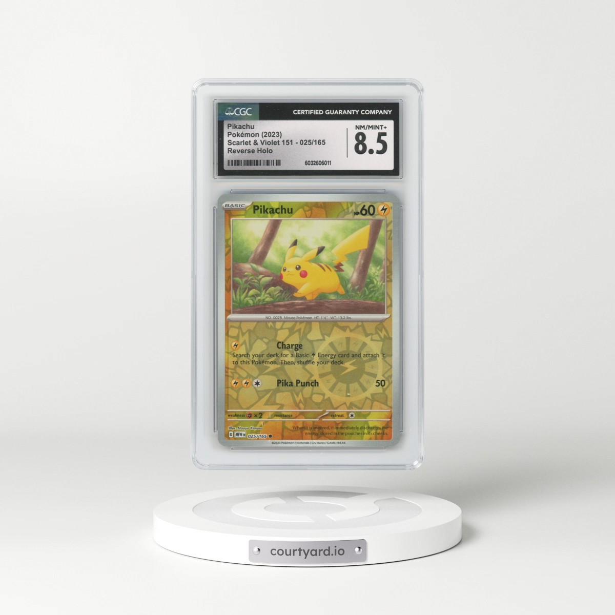 2023 Scarlet & Violet 151 - MEW EN #025/165 Pikachu - Reverse Holo (CGC 8.5 NM-MT+)