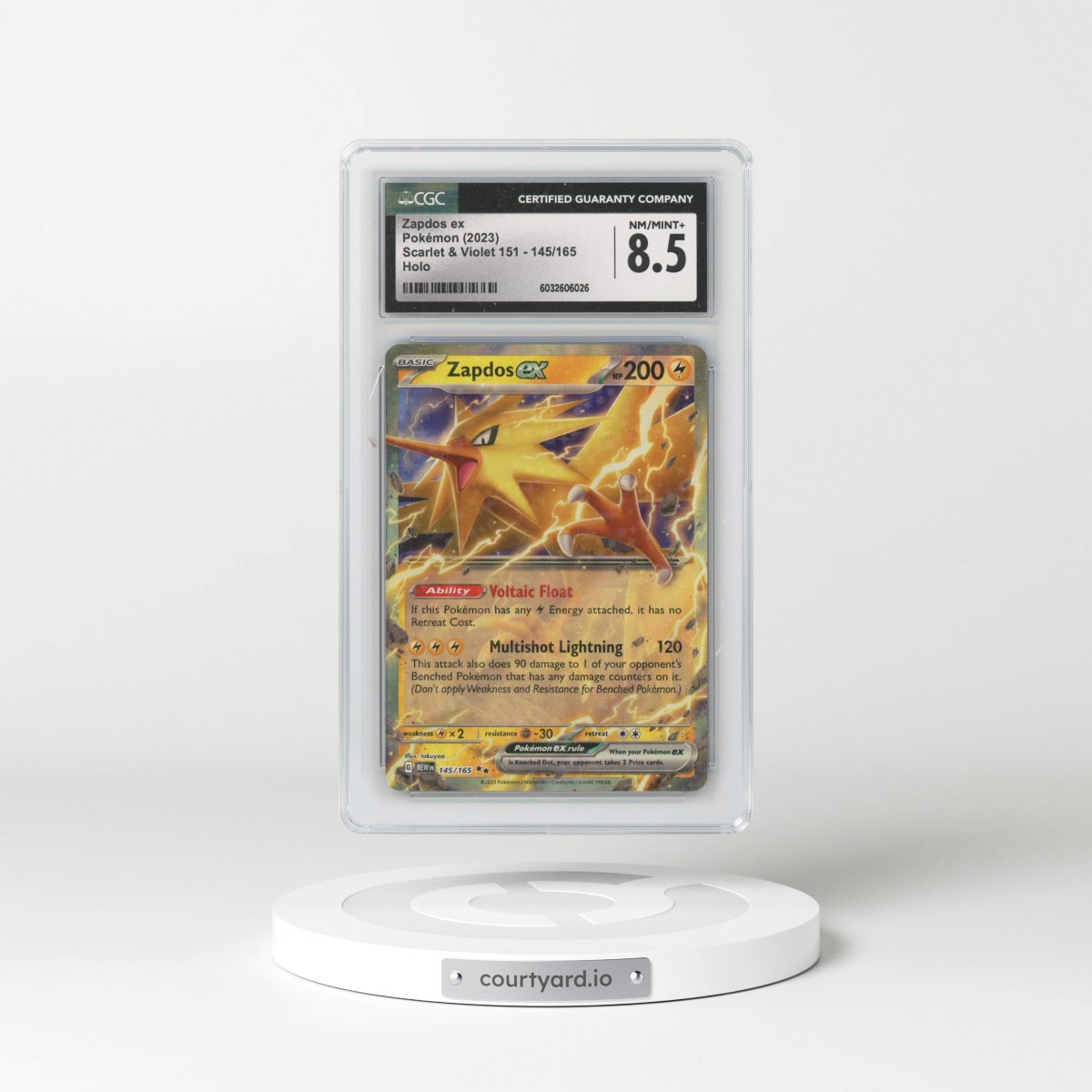 2023 Scarlet & Violet 151 - MEW EN #145/165 Zapdos ex (CGC 8.5 NM-MT+)