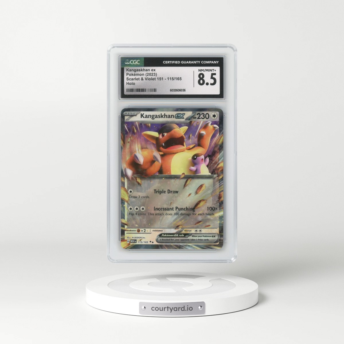 2023 Scarlet & Violet 151 - MEW EN #115/165 Kangaskhan ex (CGC 8.5 NM-MT+)