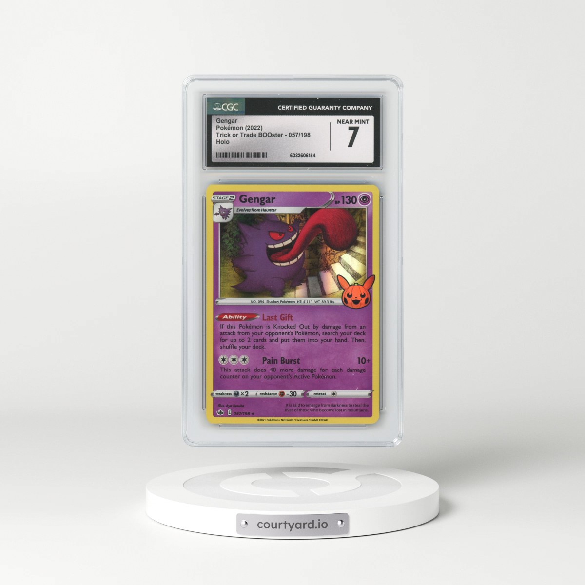 2022 Trick or Trade BOOster #057/198 Gengar - Holo (Pumpkin Stamp) (CGC 7 NM)