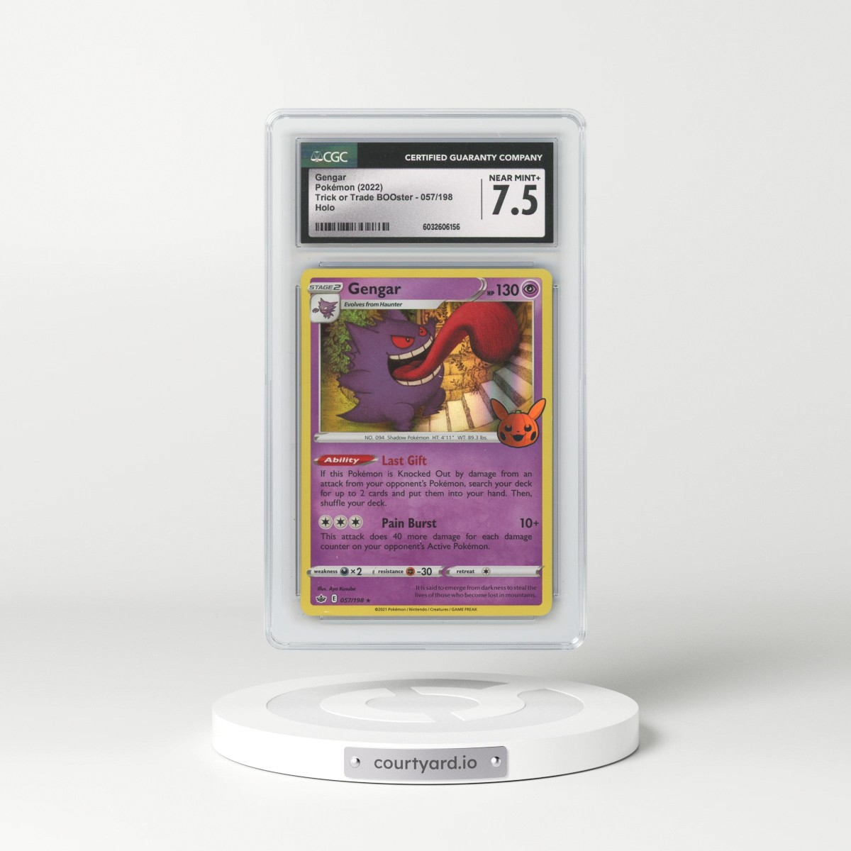 2022 Trick or Trade BOOster #057/198 Gengar - Holo (Pumpkin Stamp) (CGC 7.5 NM+)