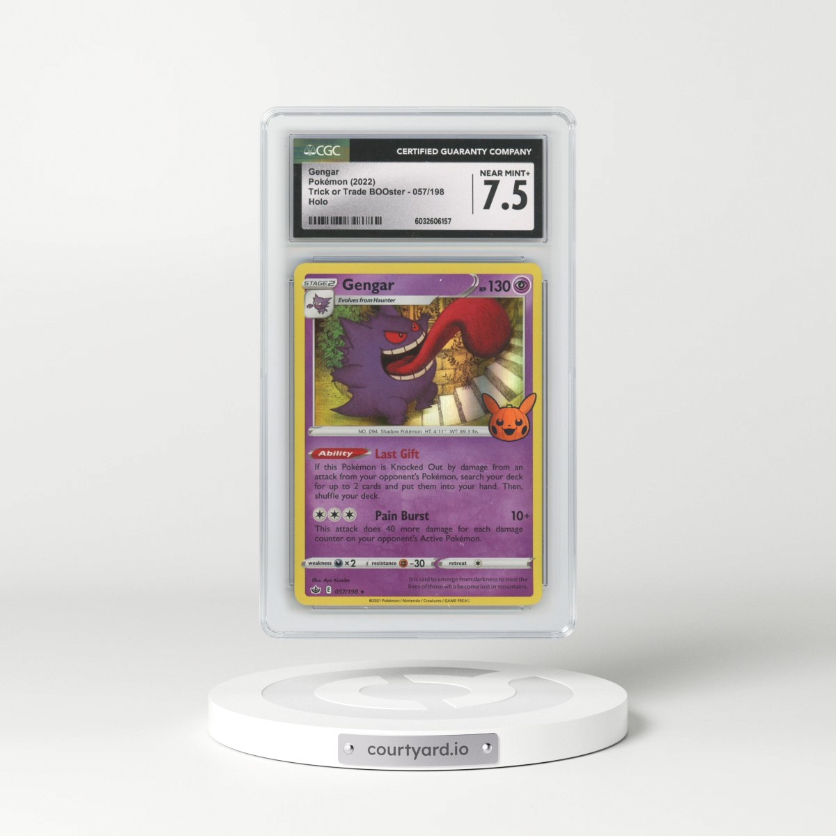 2022 Trick or Trade BOOster #057/198 Gengar - Holo (Pumpkin Stamp) (CGC 7.5 NM+)