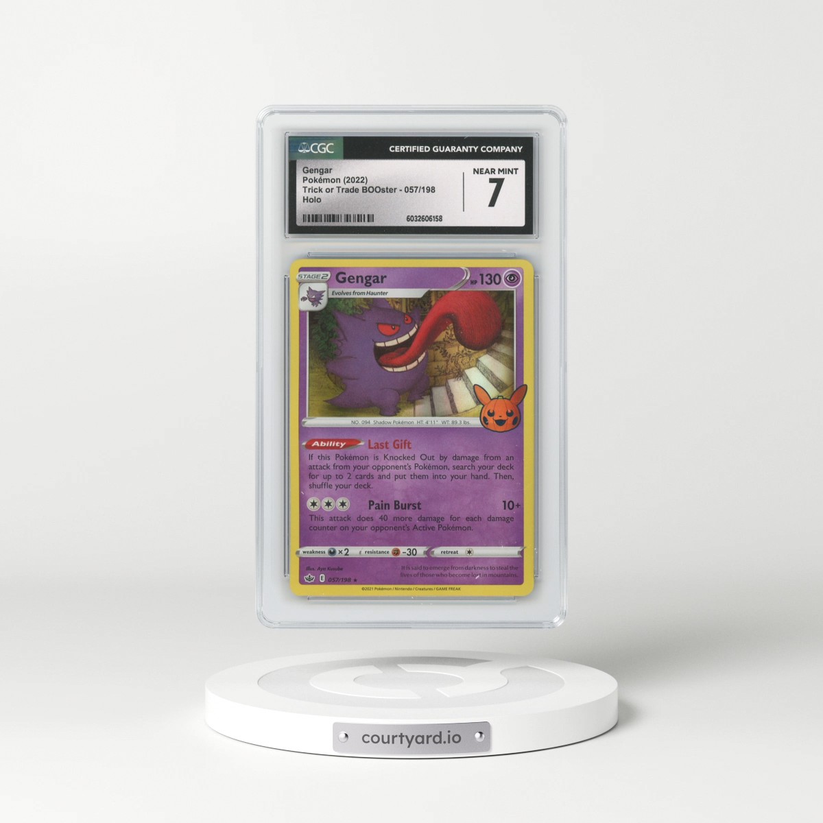 2022 Trick or Trade BOOster #057/198 Gengar - Holo (Pumpkin Stamp) (CGC 7 NM)