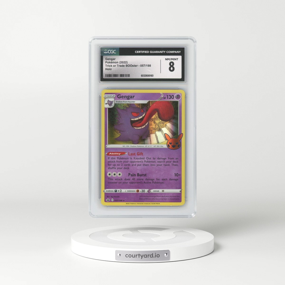 2022 Trick or Trade BOOster #057/198 Gengar - Holo (Pumpkin Stamp) (CGC 8 NM-MT)
