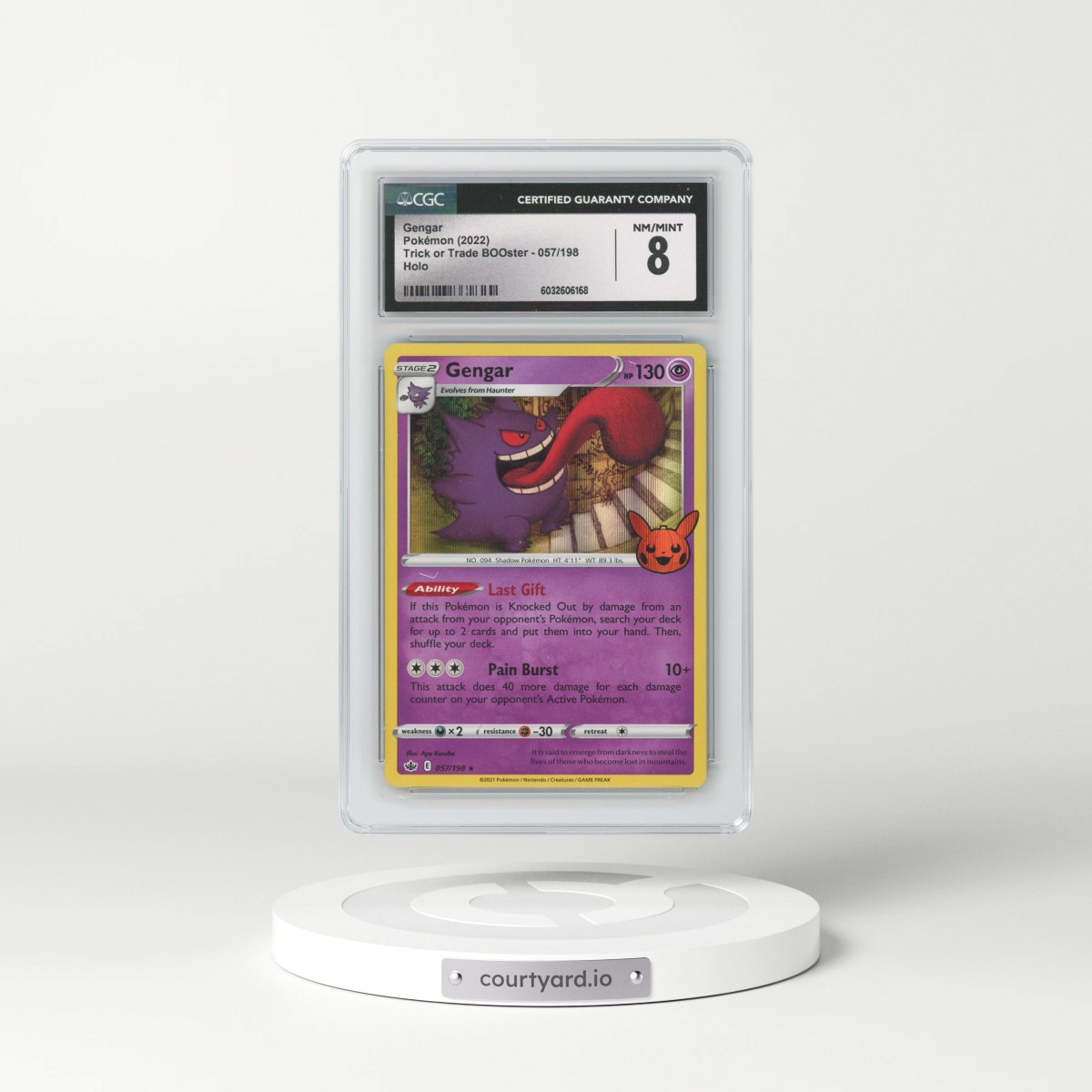 2022 Trick or Trade BOOster #057/198 Gengar - Holo (Pumpkin Stamp) (CGC 8 NM-MT)