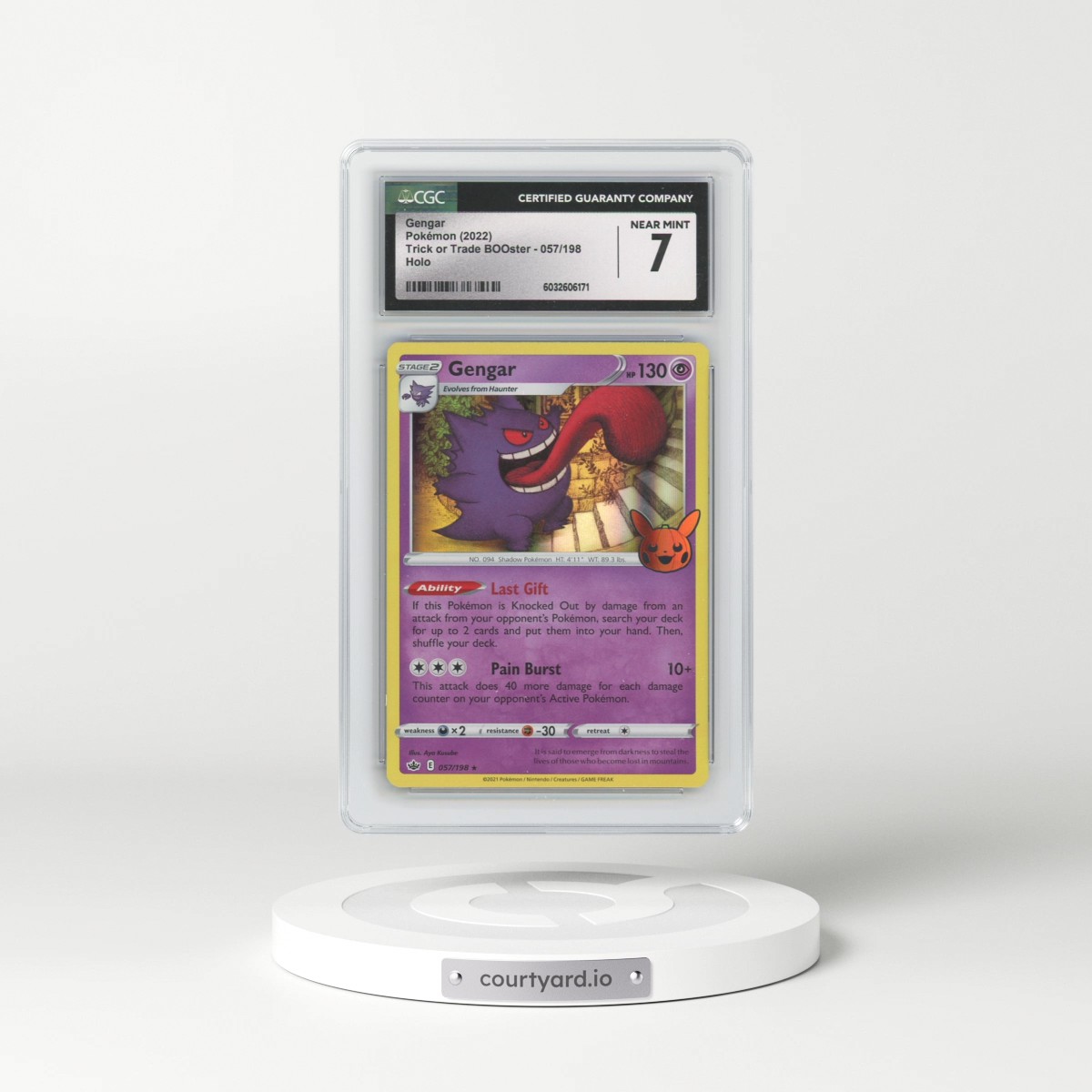 2022 Trick or Trade BOOster #057/198 Gengar - Holo (Pumpkin Stamp) (CGC 7 NM)
