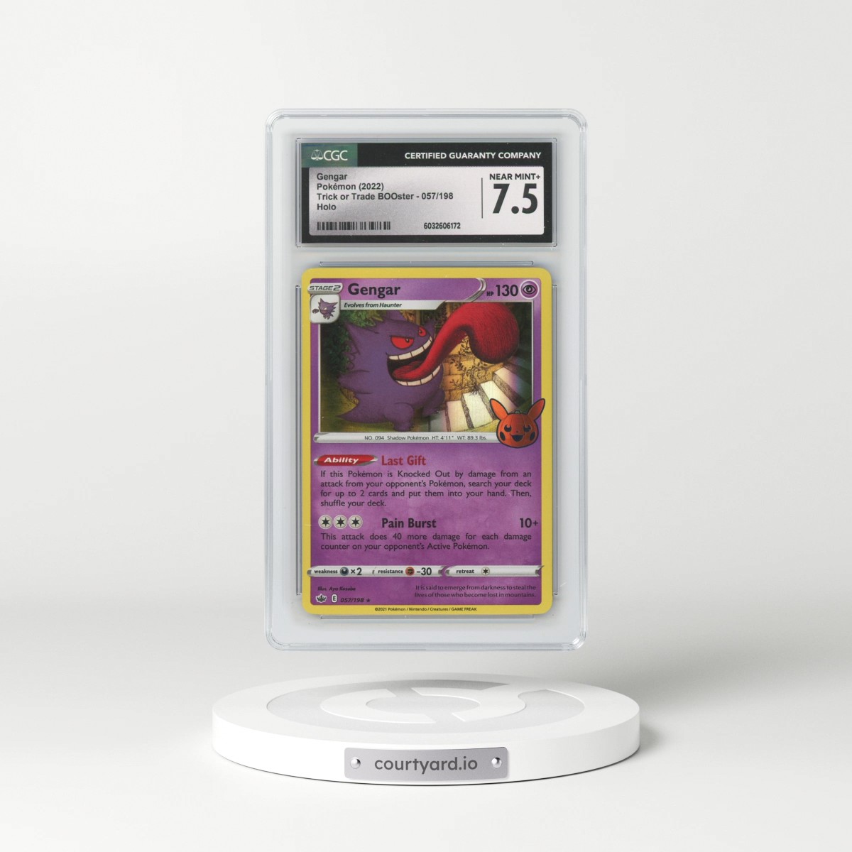 2022 Trick or Trade BOOster #057/198 Gengar - Holo (Pumpkin Stamp) (CGC 7.5 NM+)