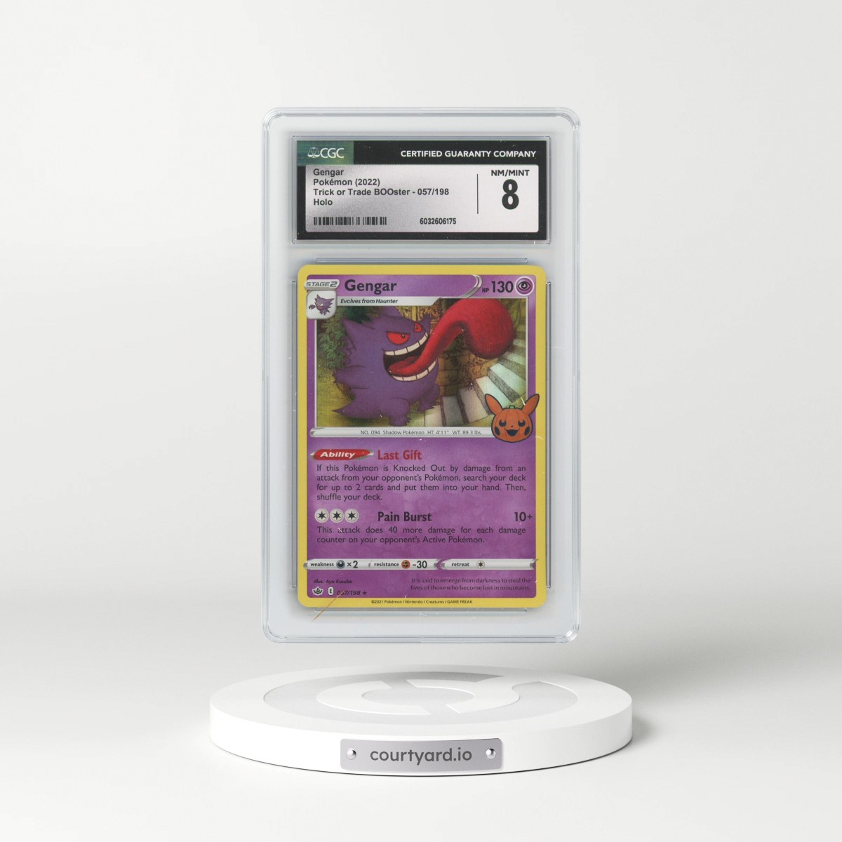2022 Trick or Trade BOOster #057/198 Gengar - Holo (Pumpkin Stamp) (CGC 8 NM-MT)