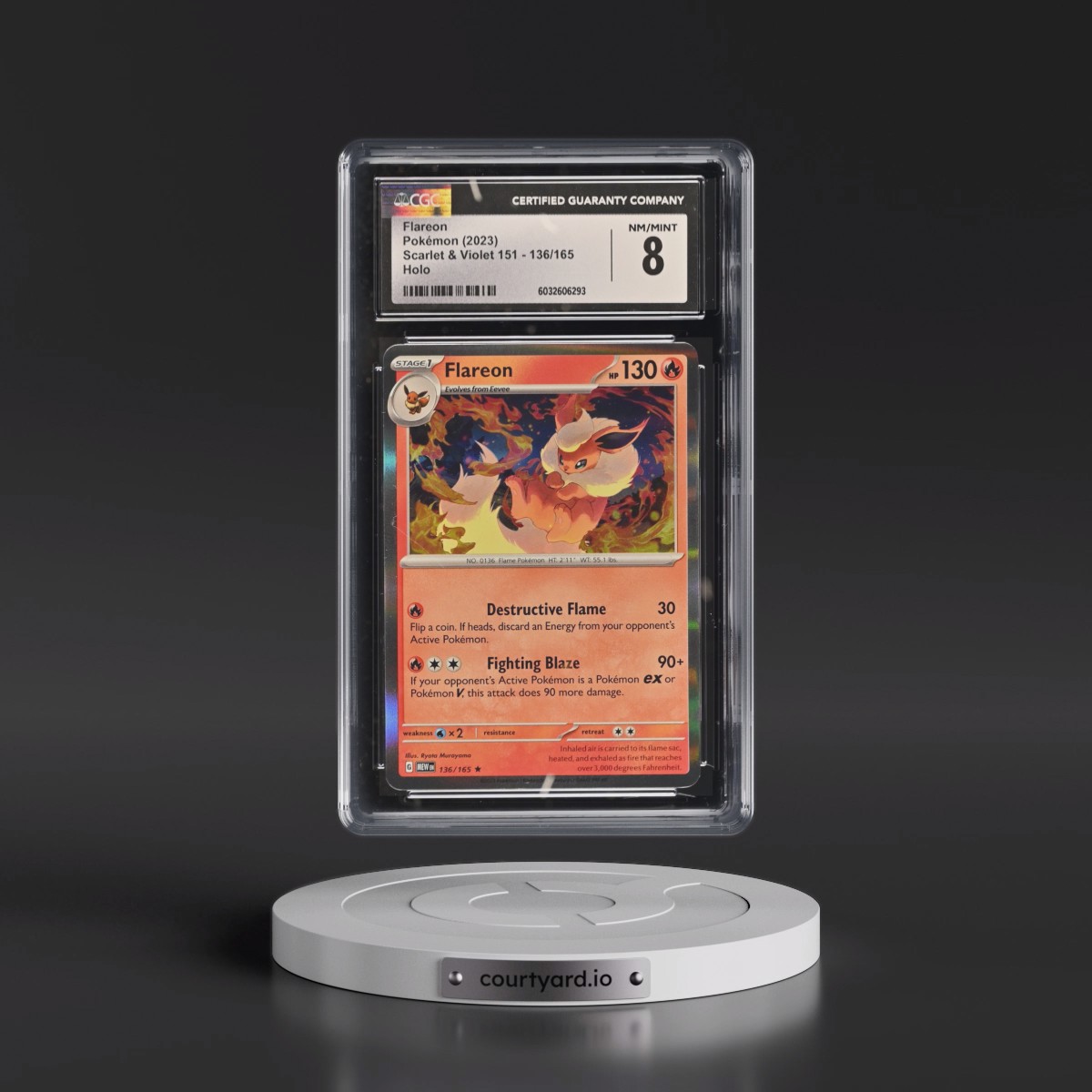 2023 Scarlet & Violet 151 - MEW EN #136/165 Flareon - Holo (CGC 8 NM-MT)