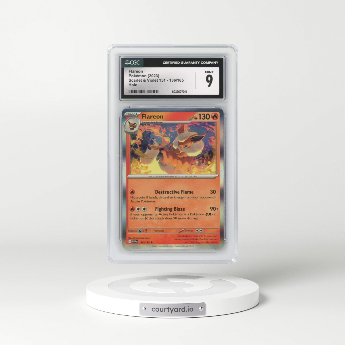 2023 Scarlet & Violet 151 - MEW EN #136/165 Flareon - Holo (CGC 9 MINT)