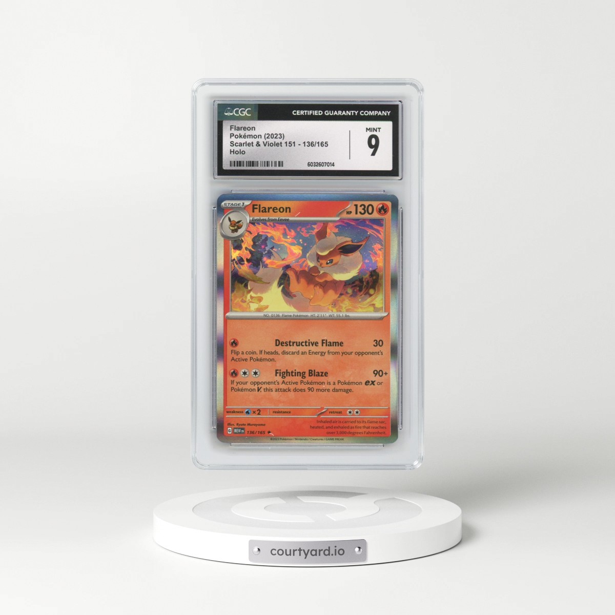 2023 Scarlet & Violet 151 - MEW EN #136/165 Flareon - Holo (CGC 9 MINT)