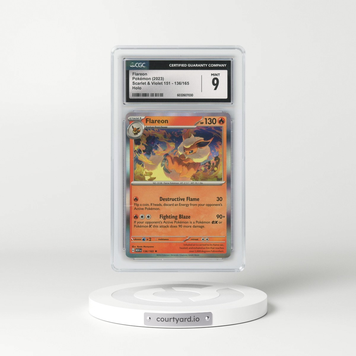 2023 Scarlet & Violet 151 - MEW EN #136/165 Flareon - Holo (CGC 9 MINT)