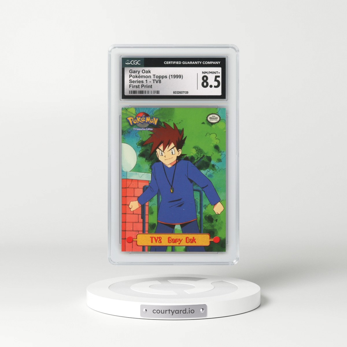 1999 Series 1 (Oval Nintendo Seal) #TV8 Gary Oak - First Print (Blue Topps Logo) (CGC 8.5 NM-MT+)