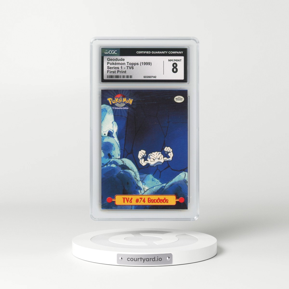 1999 Series 1 (Oval Nintendo Seal) #TV6 No.74 Geodude - First Print (Blue Topps Logo) (CGC 8 NM-MT)
