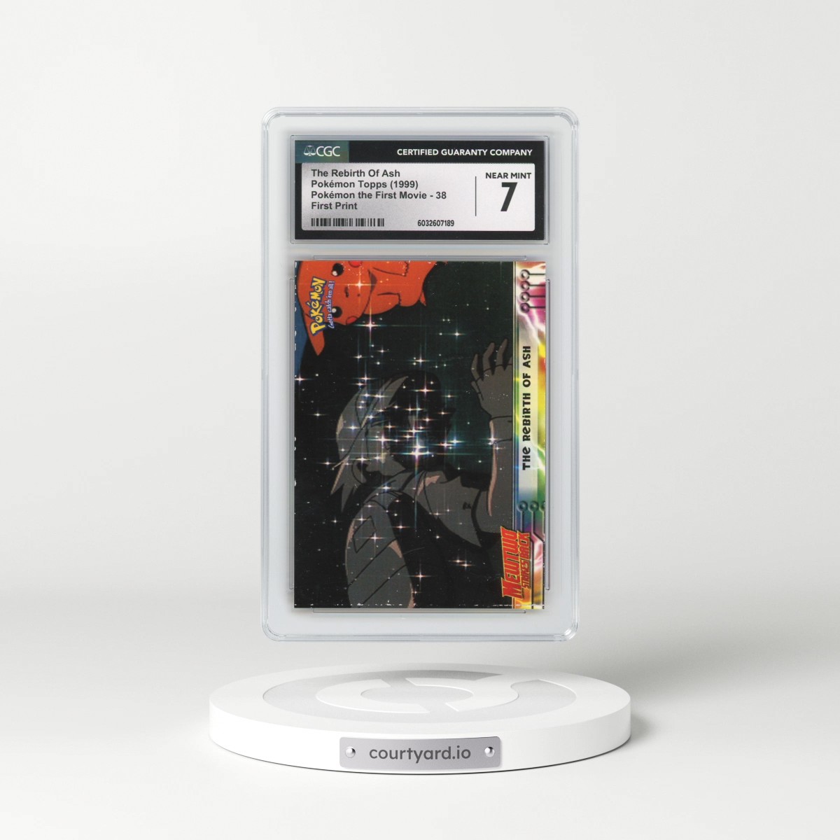 1999 Pokémon the First Movie #38 The Rebirth Of Ash - First Print (Blue Topps Logo) (CGC 7 NM)