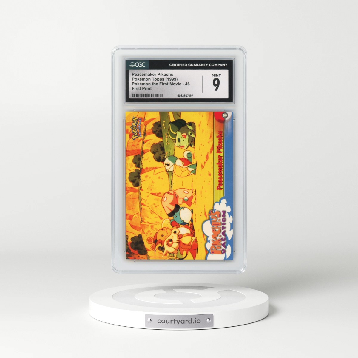 1999 Pokémon the First Movie #46 Peacemaker Pikachu - First Print (Blue Topps Logo) (CGC 9 MINT)