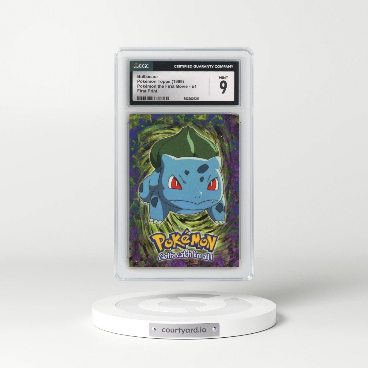 1999 Pokémon the First Movie #E1 No.01 Bulbasaur - First Print (Blue Topps Logo) (CGC 9 MINT)