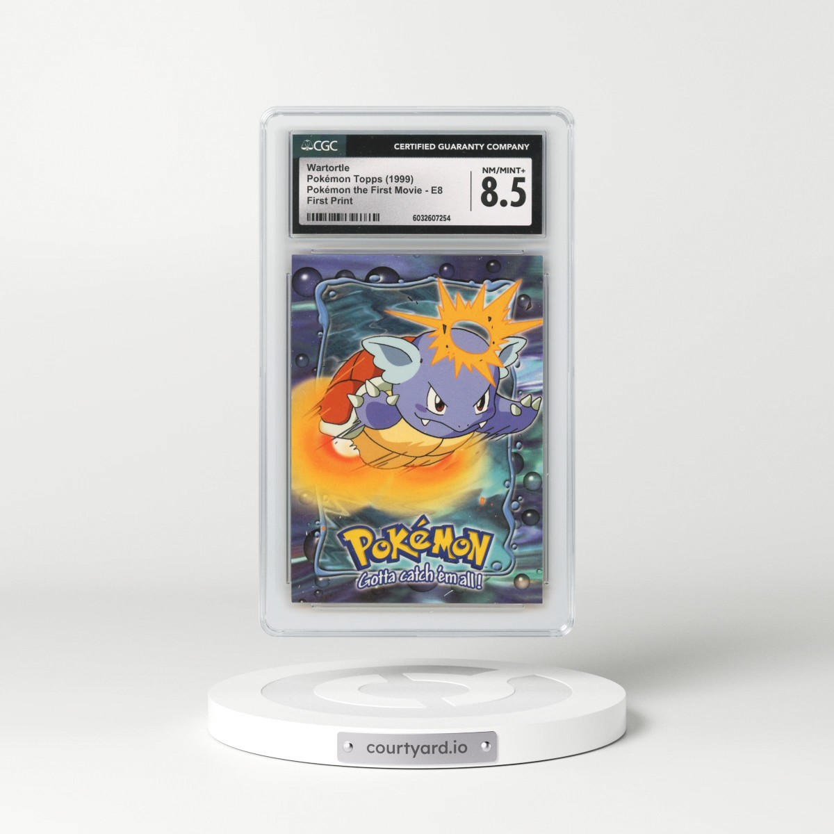 1999 Pokémon the First Movie #E8 No.08 Wartortle - First Print (Blue Topps Logo) (CGC 8.5 NM-MT+)