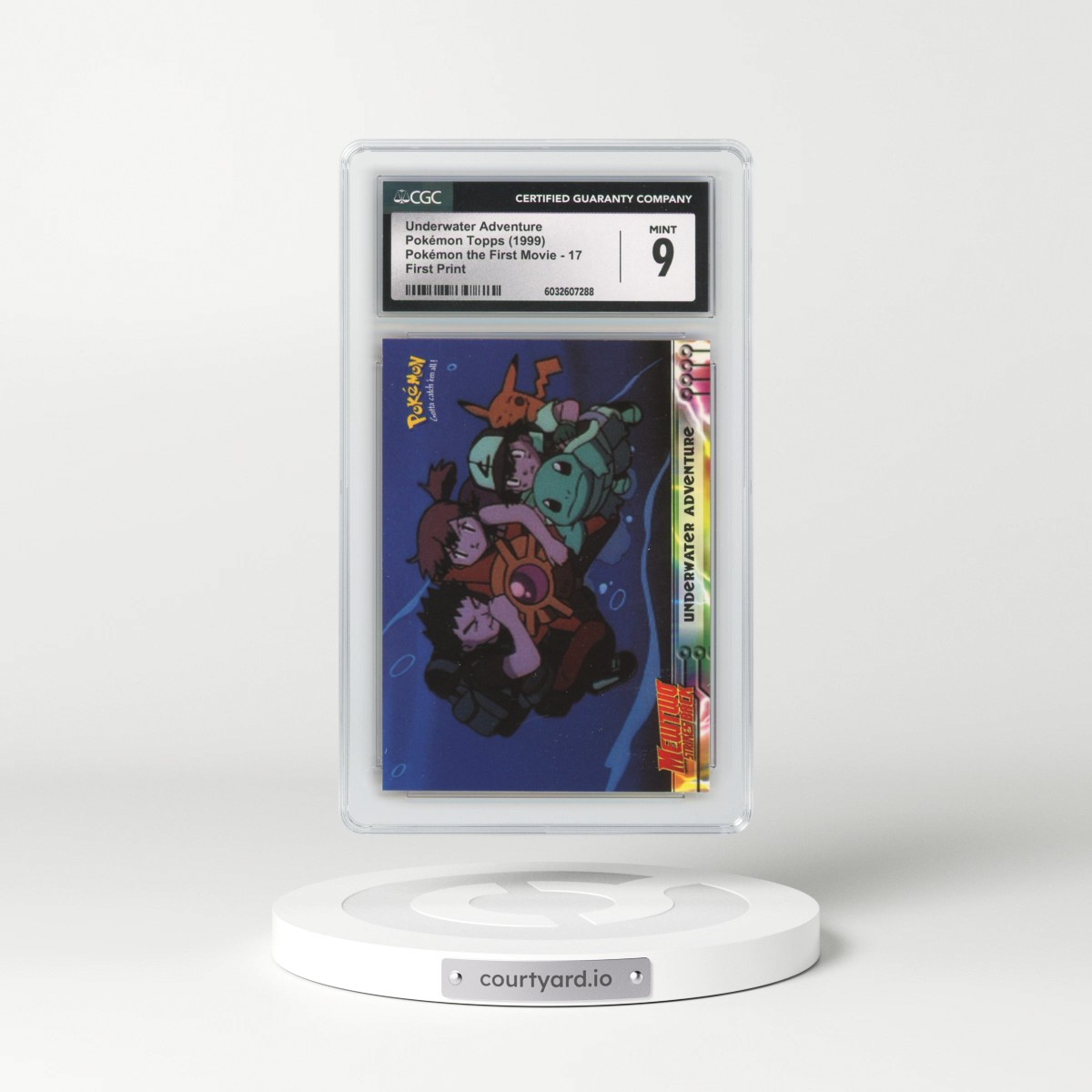 1999 Pokémon the First Movie #17 Underwater Adventure - First Print (Blue Topps Logo) (CGC 9 MINT)