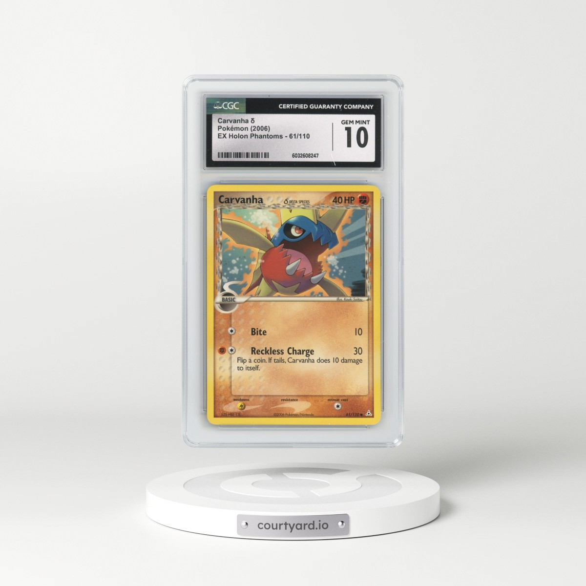 2006 EX Holon Phantoms #61/110 Carvanha δ (CGC 10 GEM MINT)