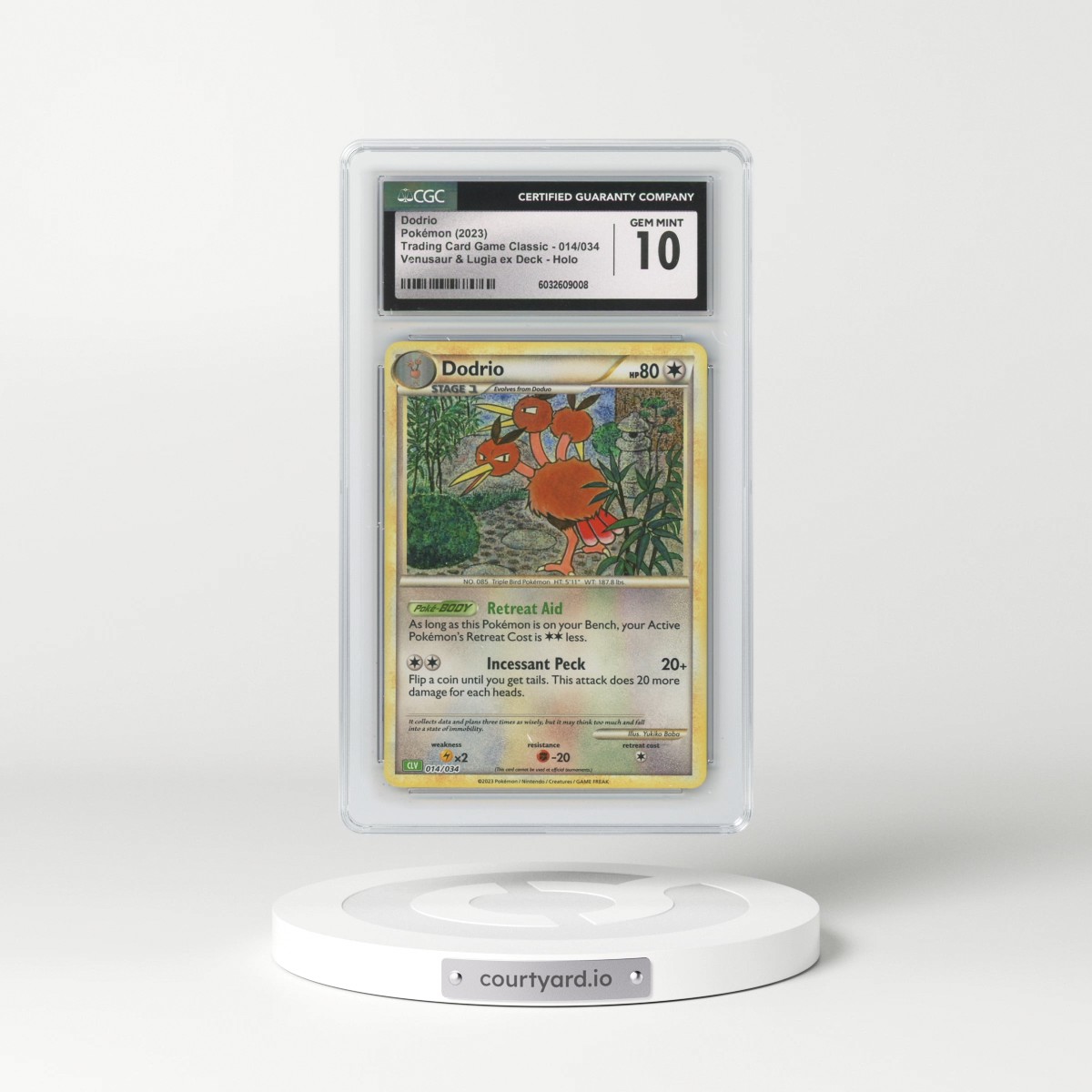 2023 Trading Card Game Classic - CLV, CLC, CLB #014/034 Dodrio - Venusaur &amp; Lugia ex Deck - CLV Holo (CGC 10 GEM MINT)