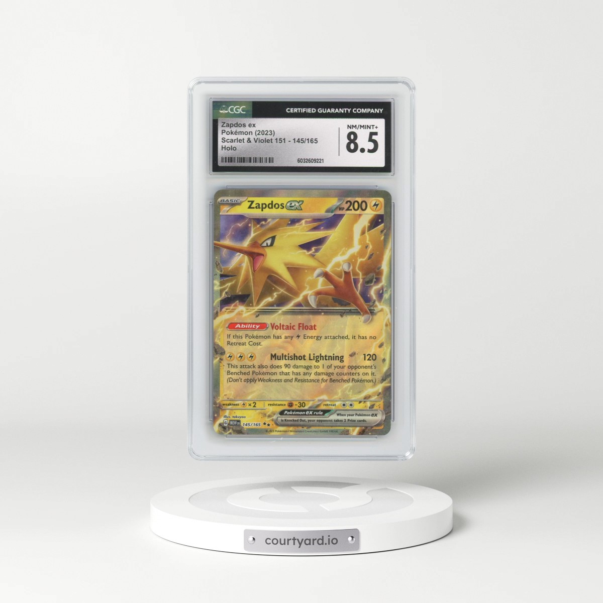 2023 Scarlet & Violet 151 - MEW EN #145/165 Zapdos ex (CGC 8.5 NM-MT+)