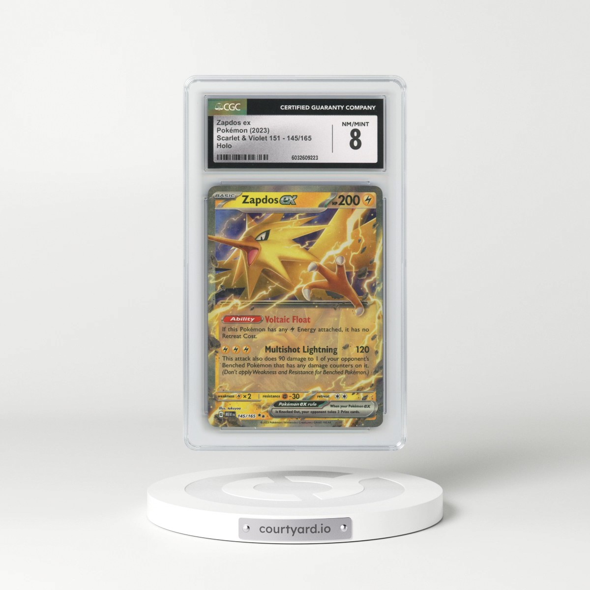 2023 Scarlet & Violet 151 - MEW EN #145/165 Zapdos ex (CGC 8 NM-MT)