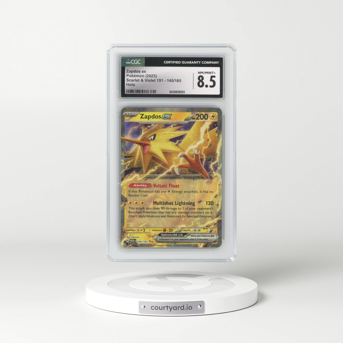 2023 Scarlet & Violet 151 - MEW EN #145/165 Zapdos ex (CGC 8.5 NM-MT+)