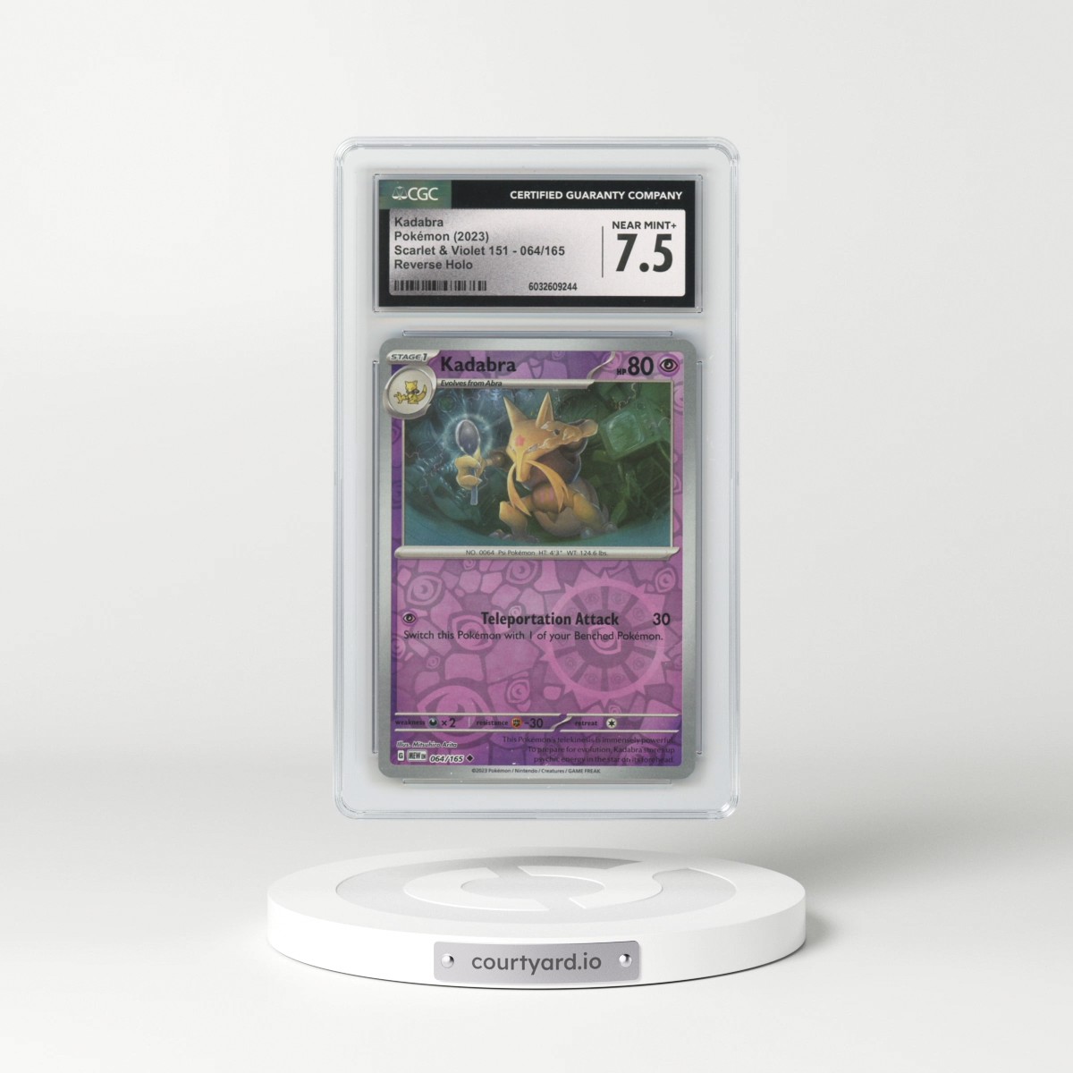 2023 Scarlet & Violet 151 - MEW EN #064/165 Kadabra - Reverse Holo (CGC 7.5 NM+)