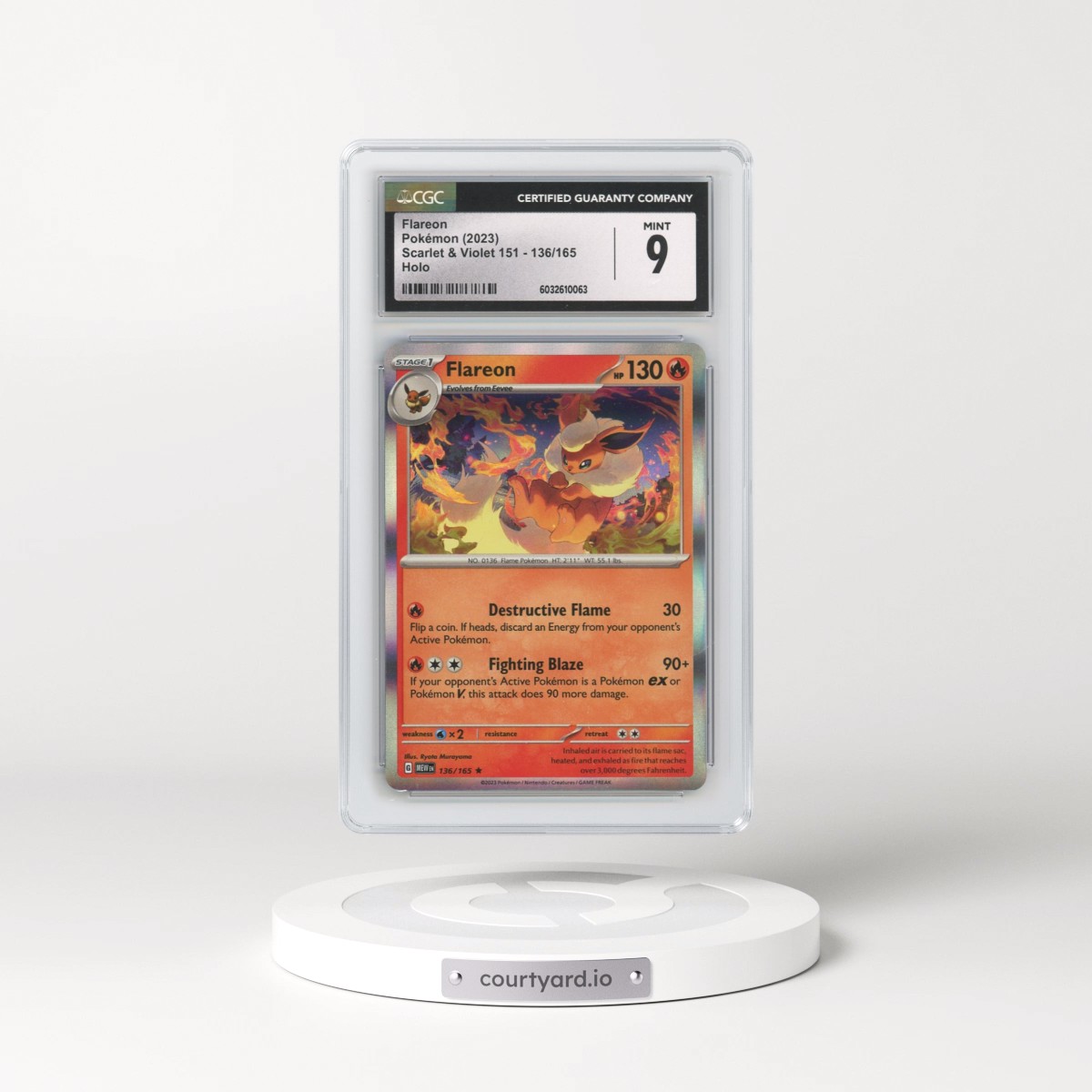 2023 Scarlet & Violet 151 - MEW EN #136/165 Flareon - Holo (CGC 9 MINT)