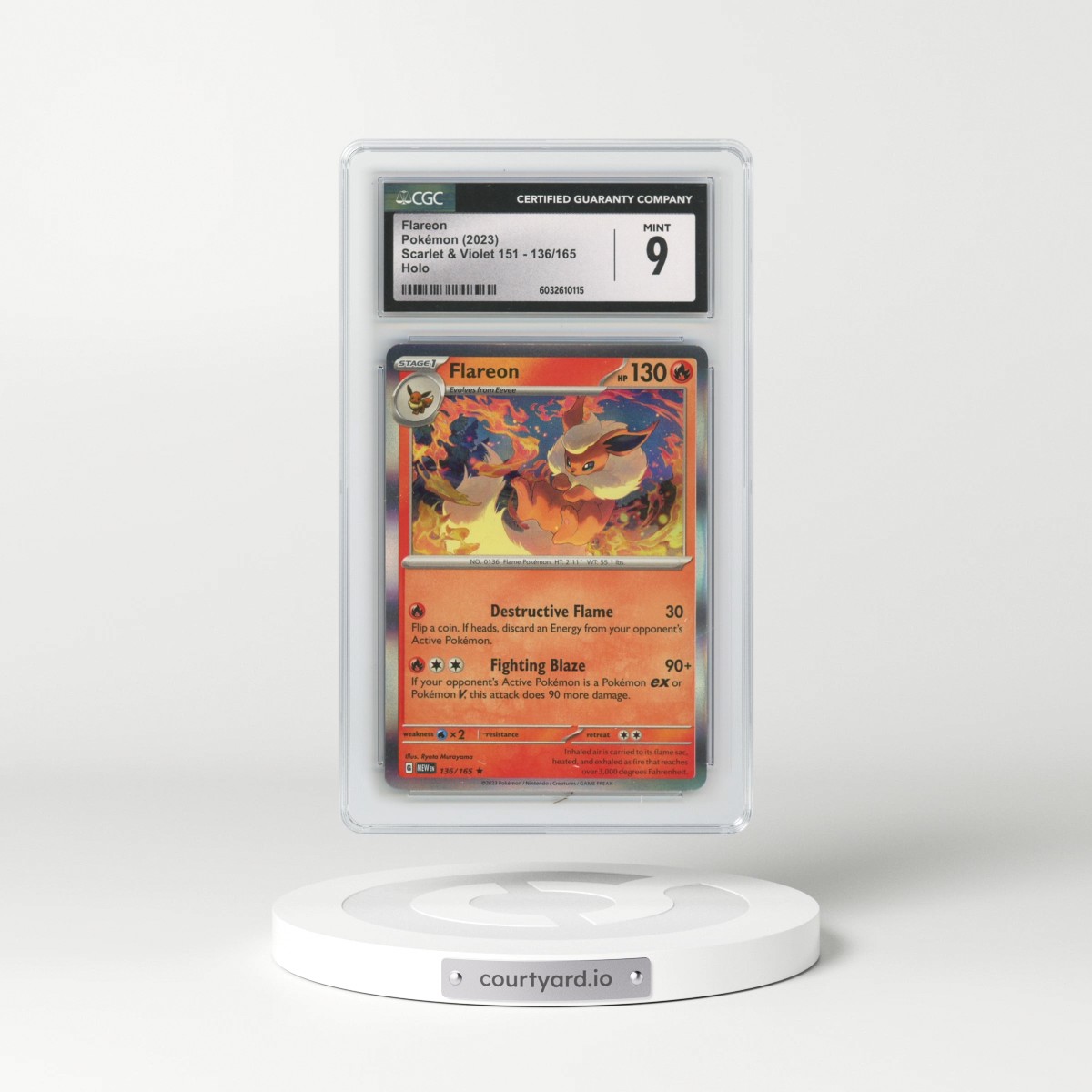 2023 Scarlet & Violet 151 - MEW EN #136/165 Flareon - Holo (CGC 9 MINT)