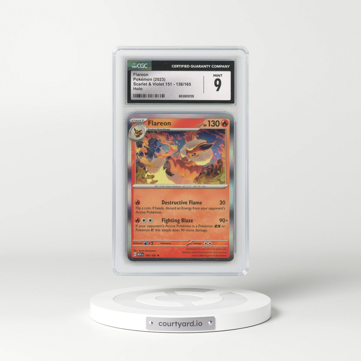 2023 Scarlet & Violet 151 - MEW EN #136/165 Flareon - Holo (CGC 9 MINT)