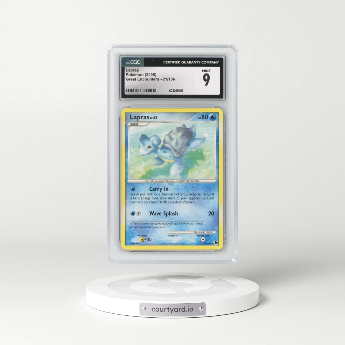 2008 Great Encounters #21/106 Lapras (CGC 9 MINT)