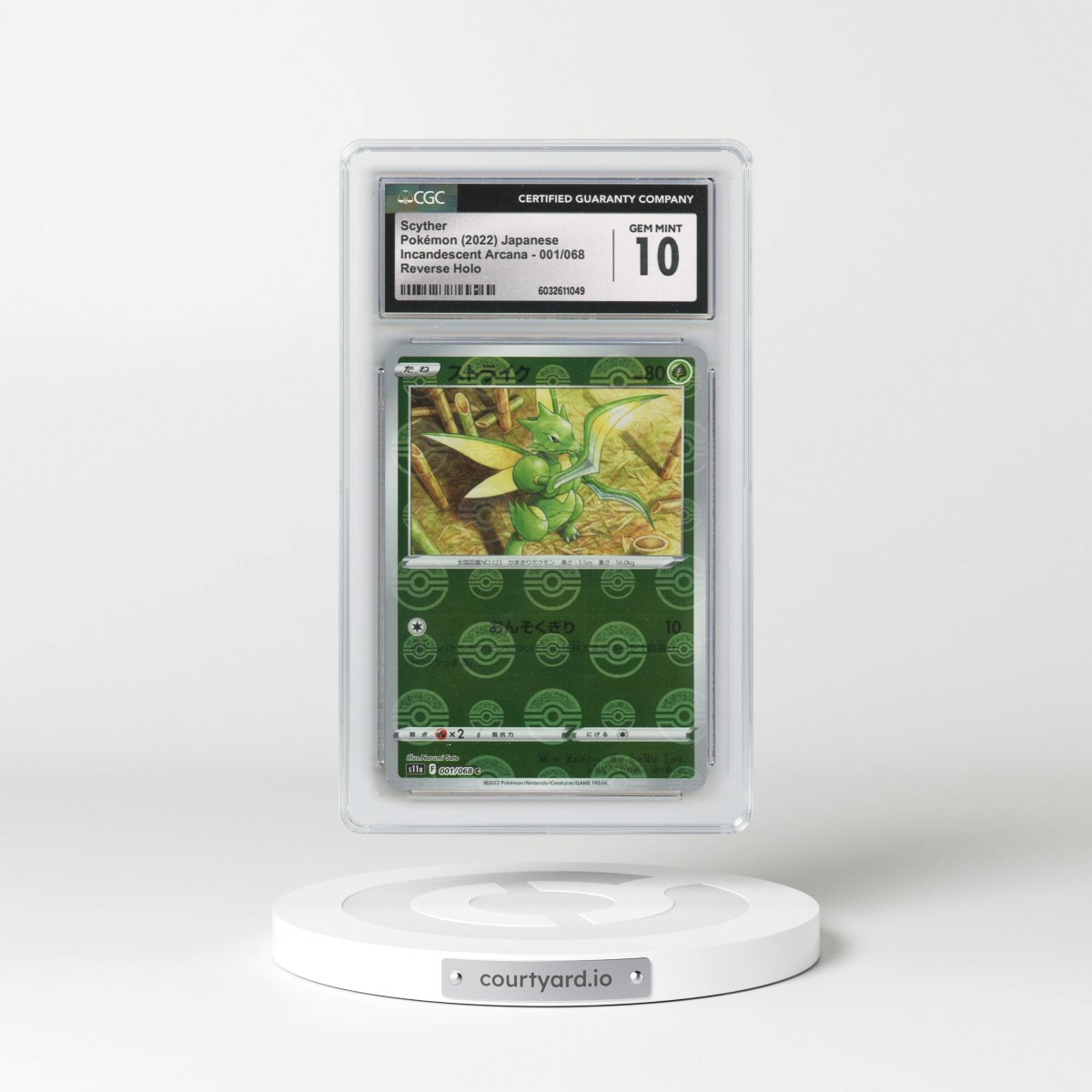 2022 Incandescent Arcana #001/068 Scyther - Reverse Holo Poke Ball (CGC 10 GEM MINT)
