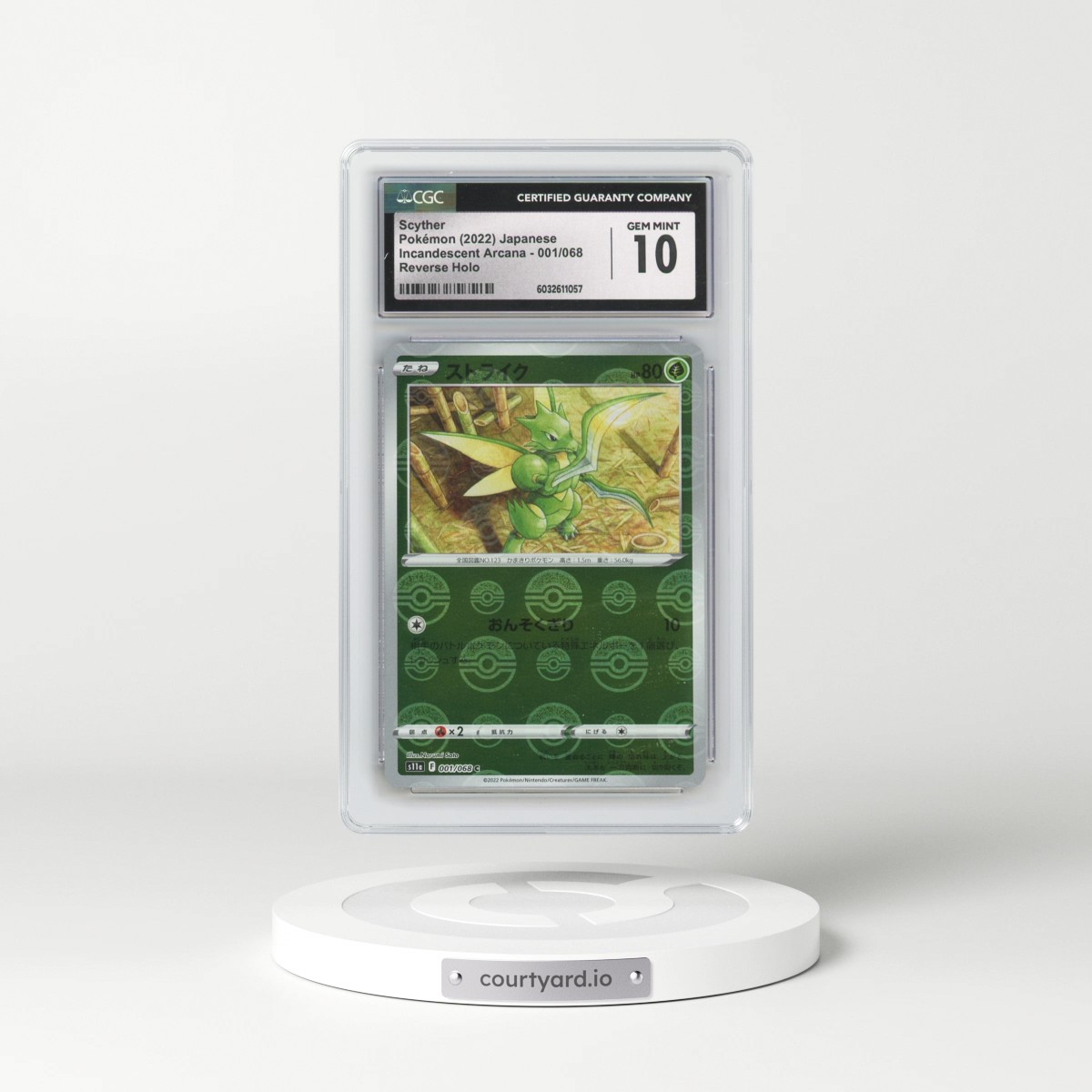 2022 Incandescent Arcana #001/068 Scyther - Reverse Holo Poke Ball (CGC 10 GEM MINT)