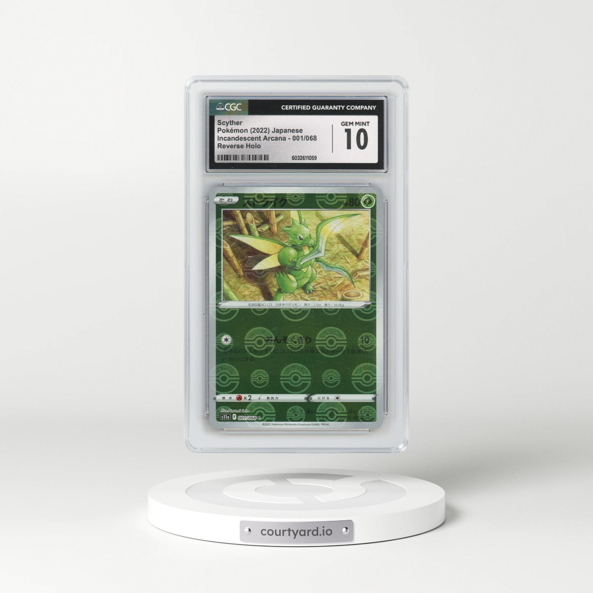 2022 Incandescent Arcana #001/068 Scyther - Reverse Holo Poke Ball (CGC 10 GEM MINT)