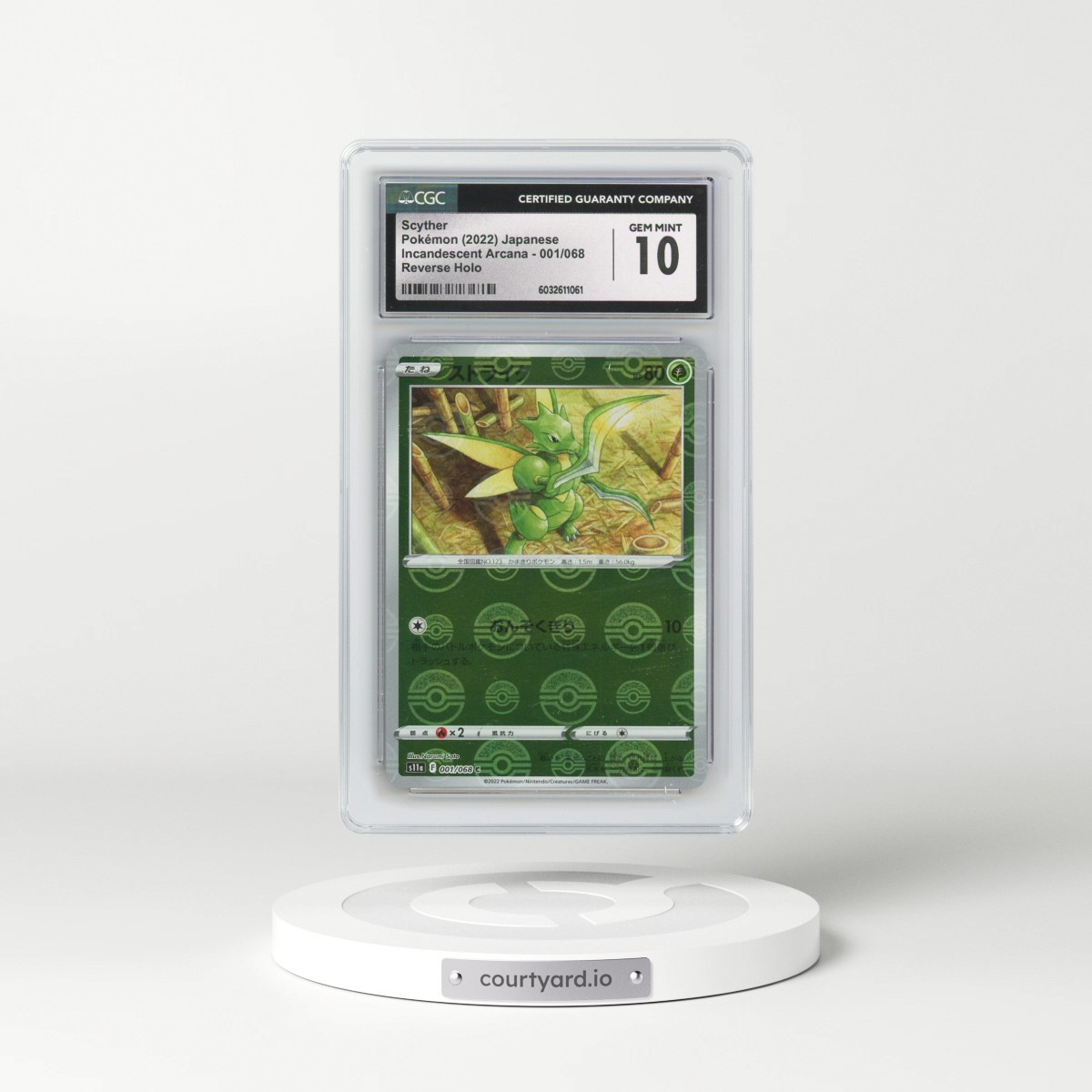2022 Incandescent Arcana #001/068 Scyther - Reverse Holo Poke Ball (CGC 10 GEM MINT)