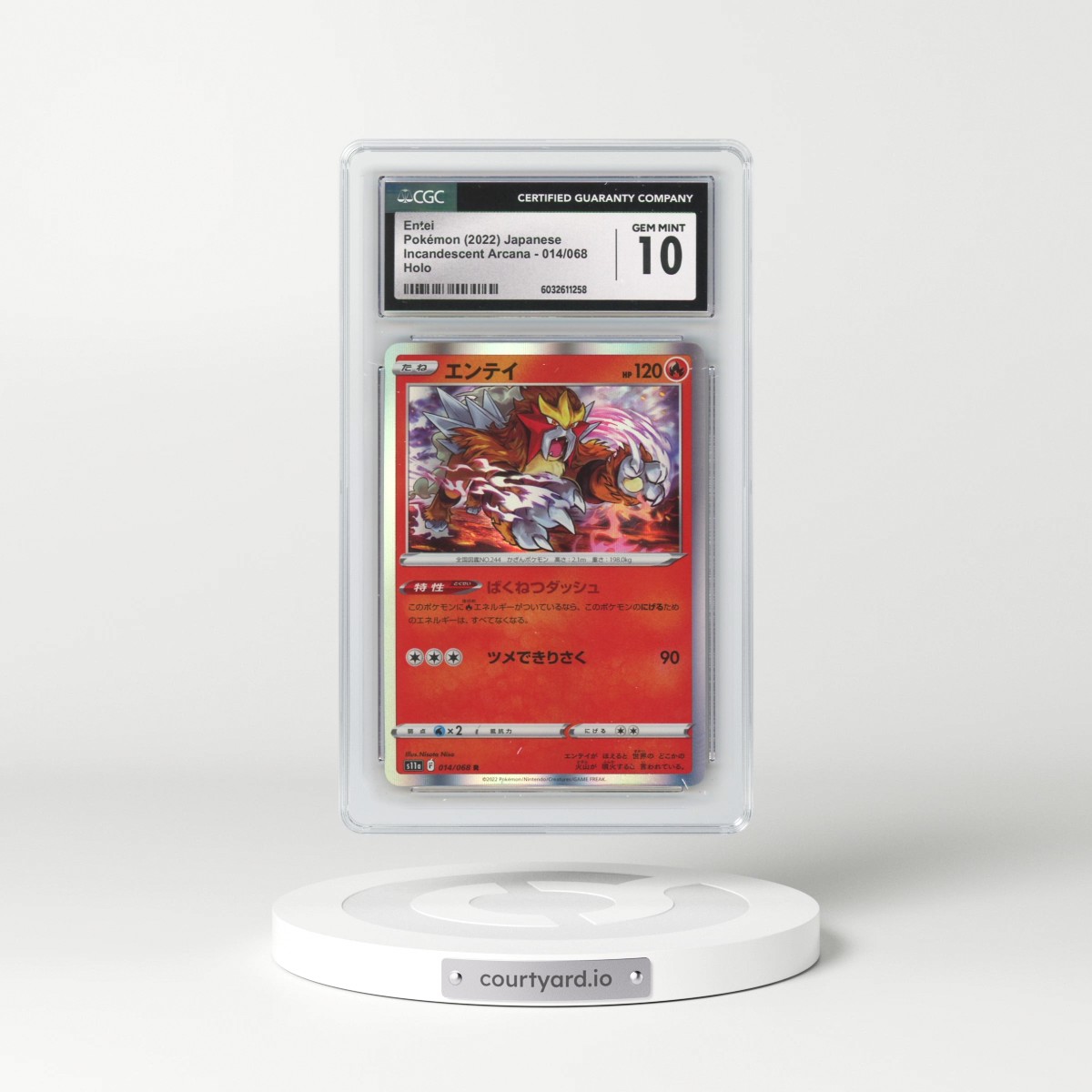 2022 Incandescent Arcana #014/068 Entei - Holo (CGC 10 GEM MINT)