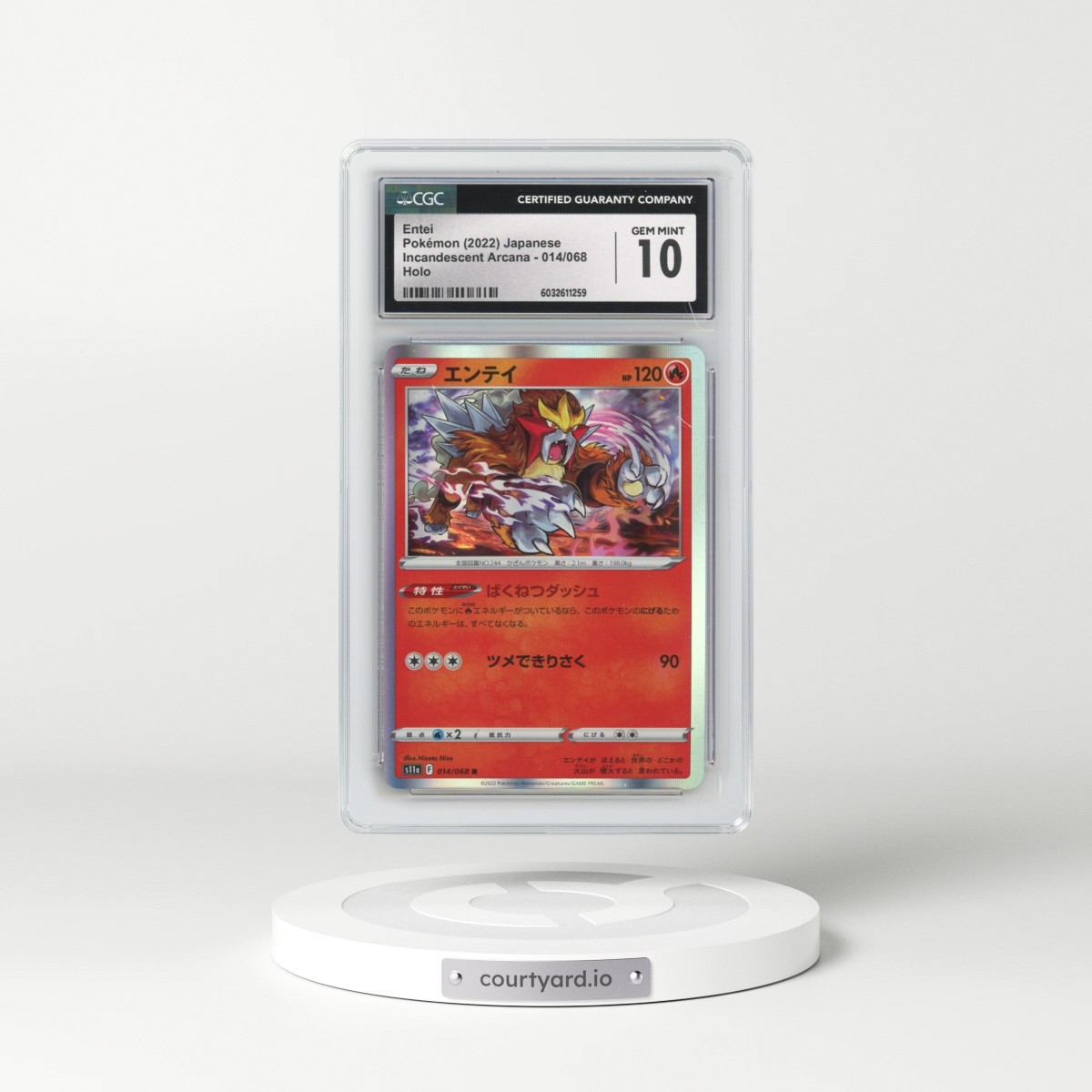 2022 Incandescent Arcana #014/068 Entei - Holo (CGC 10 GEM MINT)