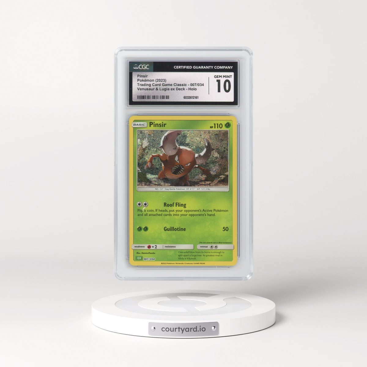 2023 Trading Card Game Classic - CLV, CLC, CLB #007/034 Pinsir - Venusaur & Lugia ex Deck - CLV Holo (CGC 10 GEM MINT)