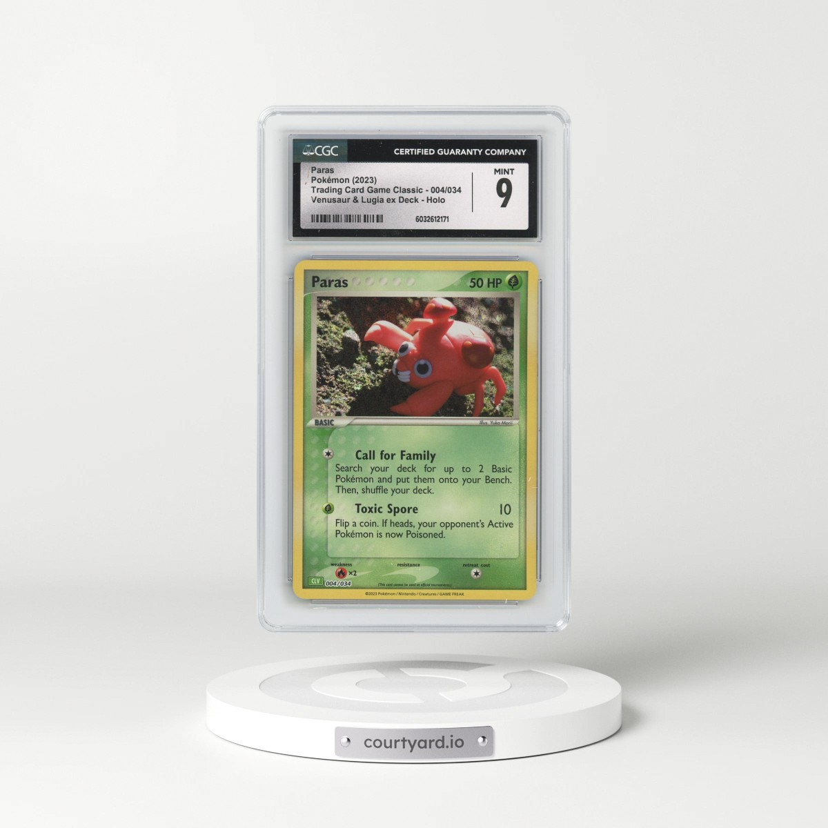 2023 Trading Card Game Classic - CLV, CLC, CLB #004/034 Paras - Venusaur &amp; Lugia ex Deck - CLV Holo (CGC 9 MINT)
