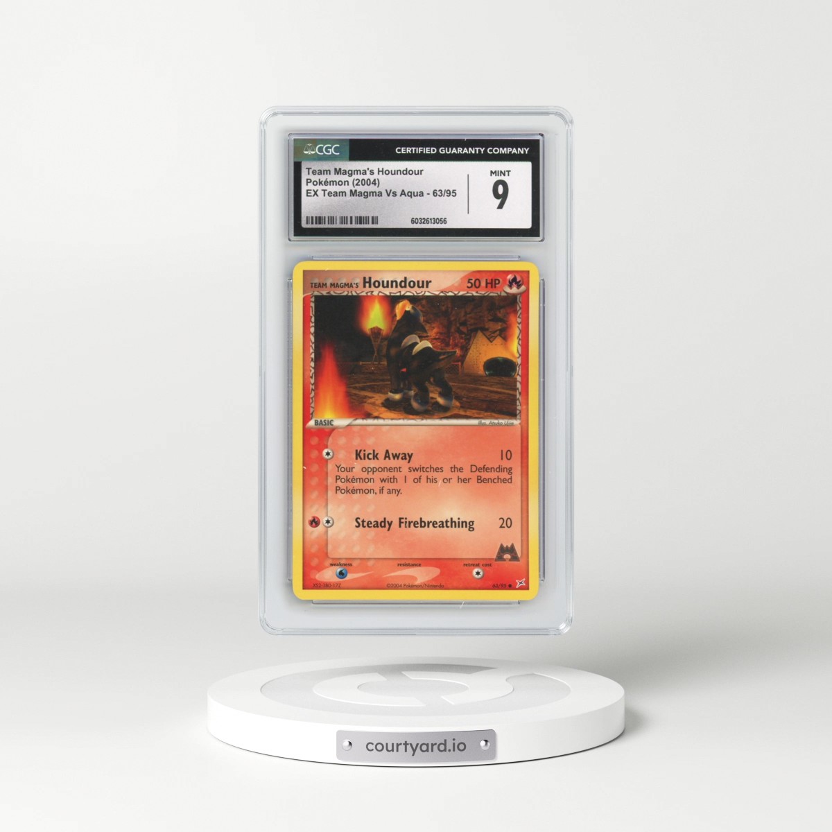 2004 EX Team Magma Vs Team Aqua #63/95 Team Magma's Houndour (CGC 9 MINT)