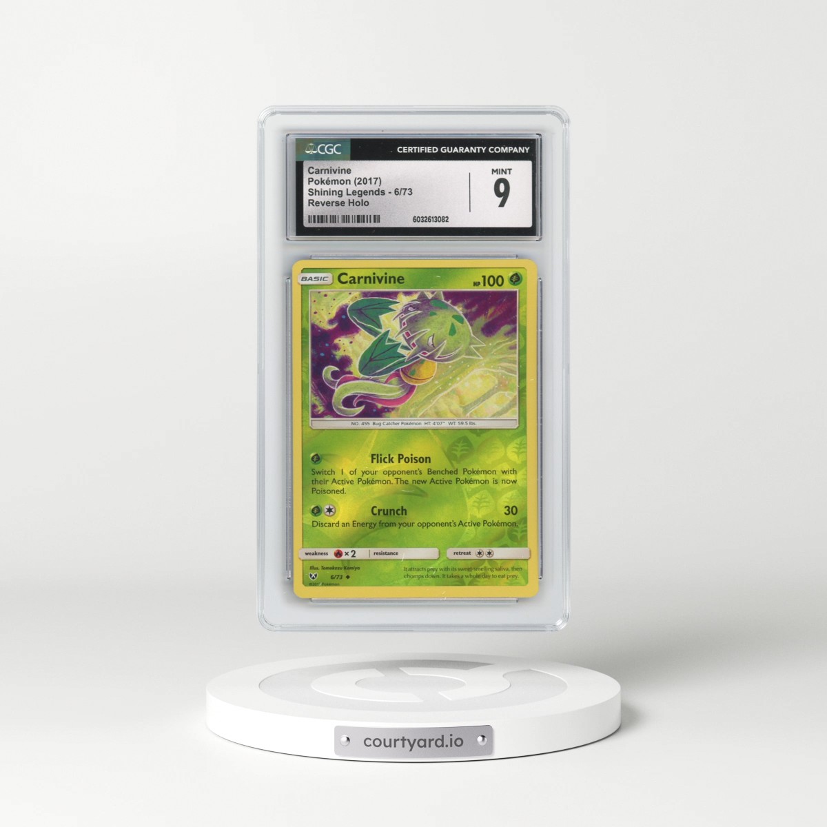 2017 Shining Legends #6/73 Carnivine - Reverse Holo (CGC 9 MINT)