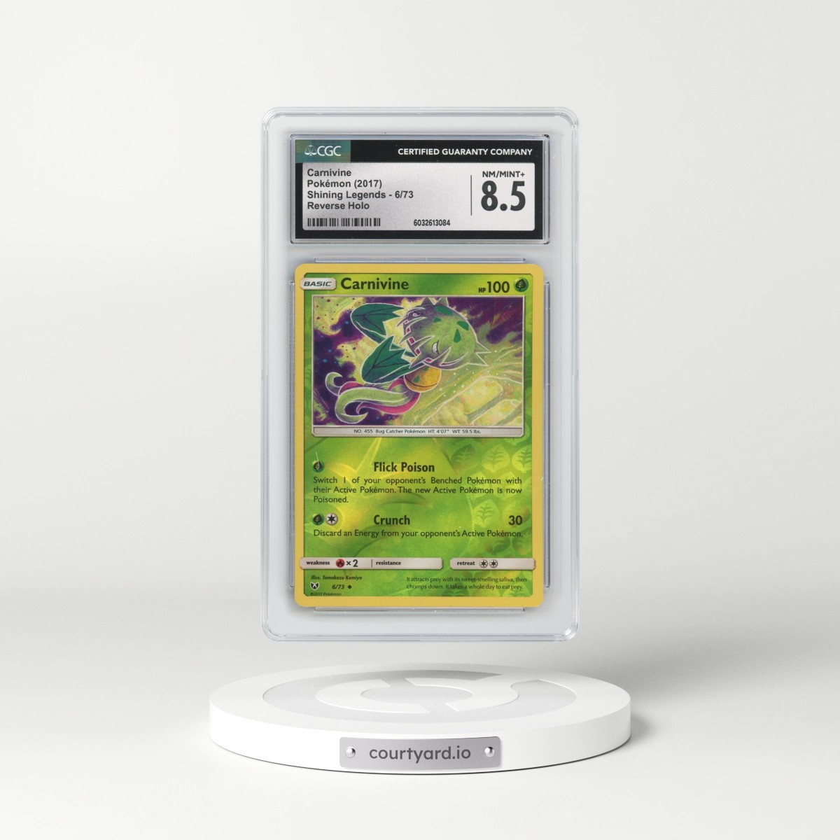 2017 Shining Legends #6/73 Carnivine - Reverse Holo (CGC 8.5 NM-MT+)